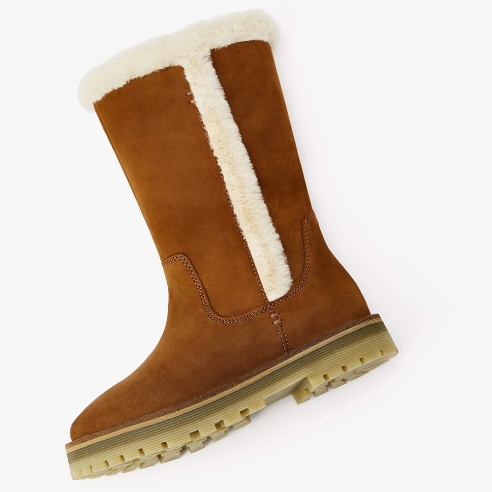 Zara girls brown leather lined tall boots - Picture 12 of 16